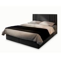 BOXBETT BRES 140x200 cm mit Matratze und Topper - Grau - Grau, Holz (140/200cm) - MASSENO