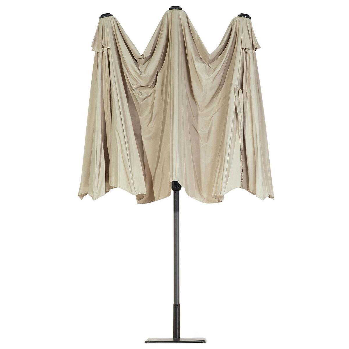DOPPELSONNENSCHIRM taupe 270/460/247 cm Sibilla - Taupe, Textil (460/270cm) - Beliani
