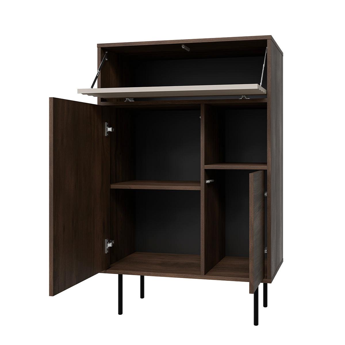 SIDEBOARD Astra Dunkles Holz und Kaschmir - Braun, Holzwerkstoff (76.6/120/40cm) - Petits-meubles