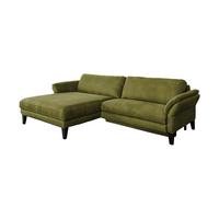 ECKSOFA MALTA Grün Webstoff - Schwarz/Grün, Buchenholz/Textil (302/175cm) - KAWOLA
