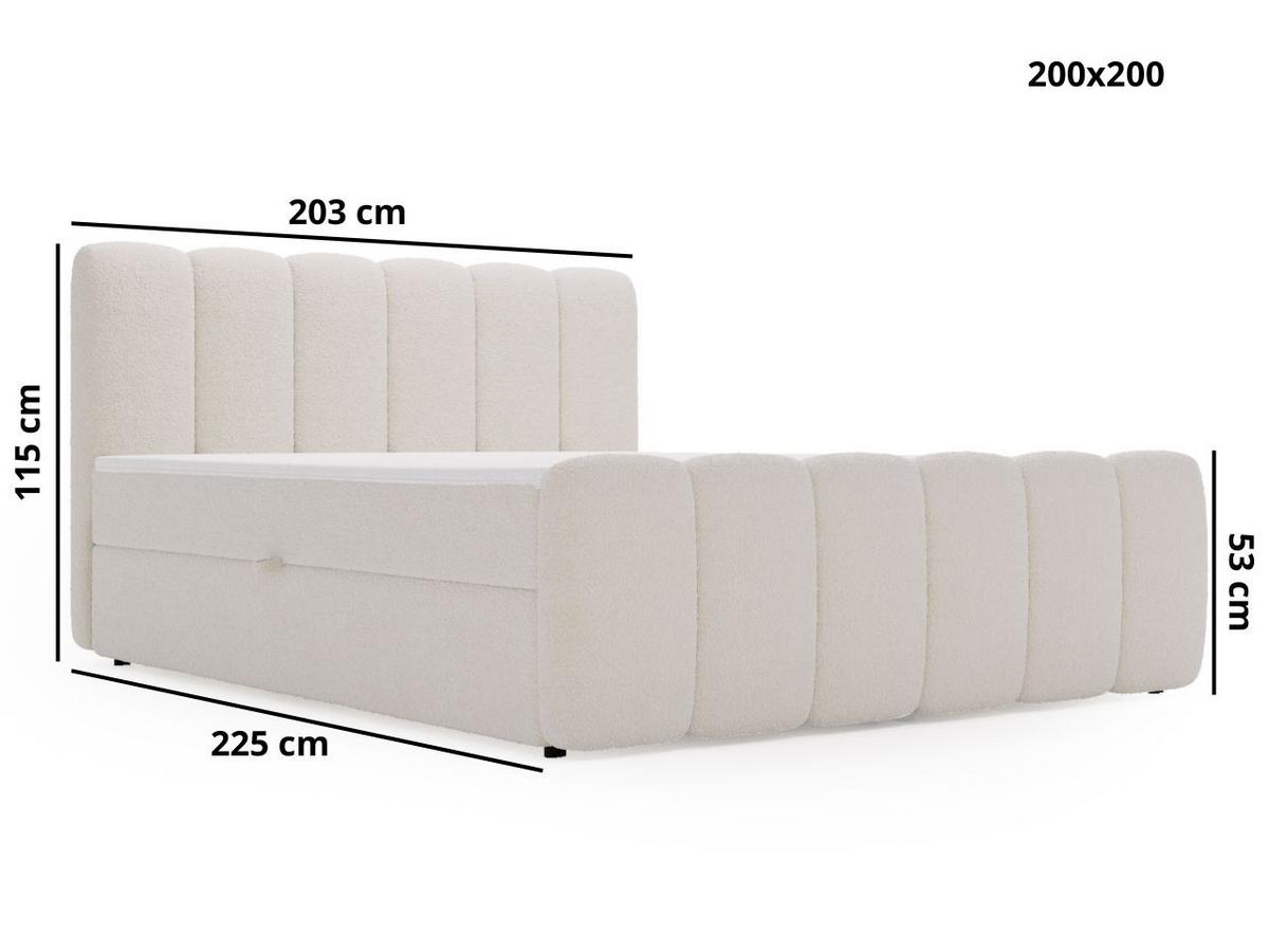 BOXBETT Cloud 200x200 Bouclé-Stoff Grau - Grau, Holz/Textil (200/200cm) - Graingold