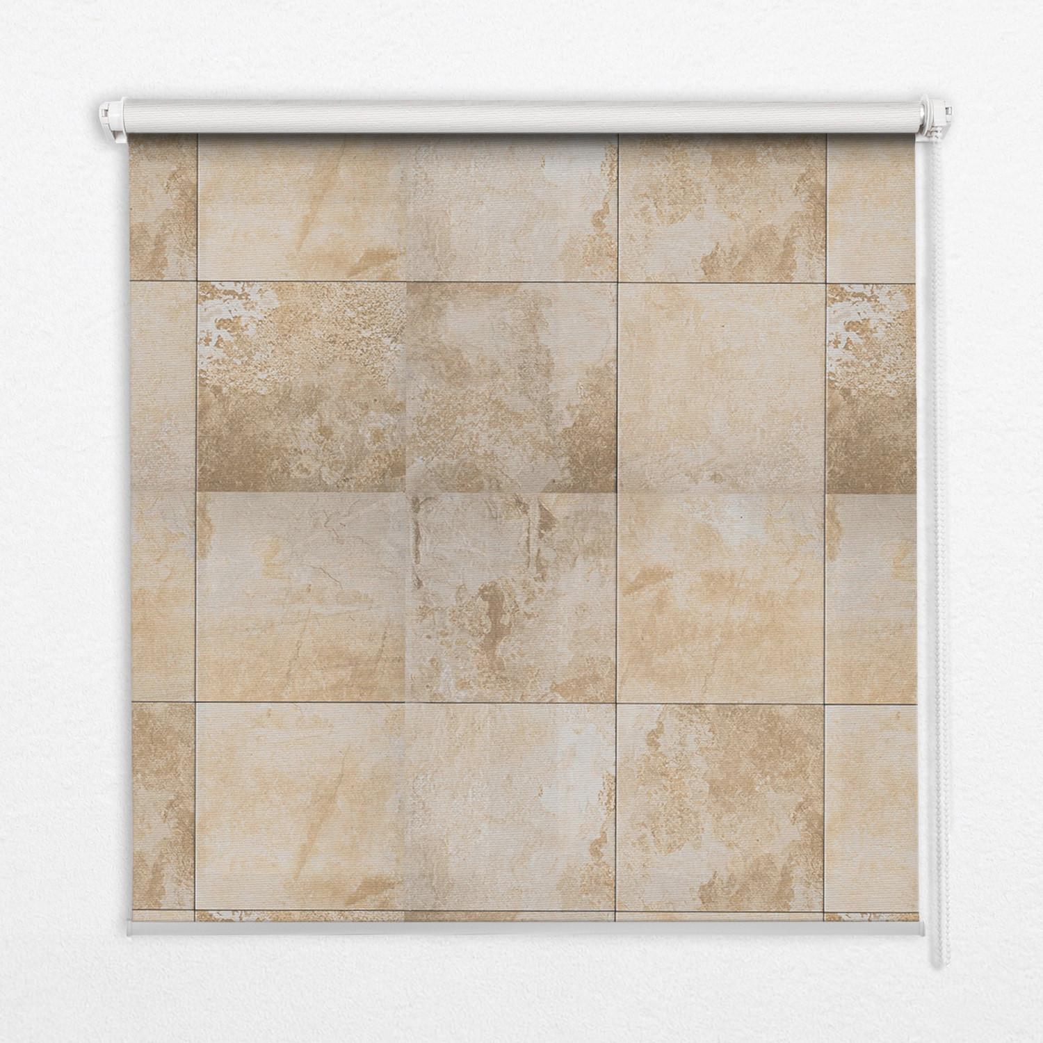 INNENROLLO - Fensterrollo - Rollo - 70x140 cm - Fliesen - Braun, Kunststoff (70/140/0.5cm) - TULUP