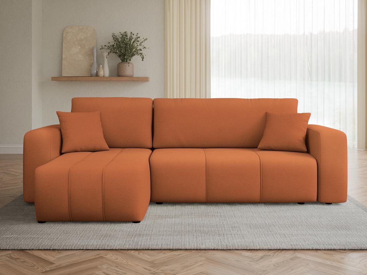 ECKSOFA Furyn - Schwarz/Orange, Holz/Kunststoff (244/145cm) - MIRJAN24