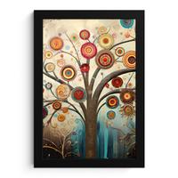 POSTER MIT RAHMENGERAHMTES BILD Baum - Baum des Lebens - Farbe Poster 20x30 cm - Braun, Papier (20/30cm) - MuchoWow