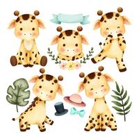 WANDAUFKLEBER 80x135cm - Giraffen auf Safari - Multicolor, Kunststoff (80/135/0.1cm) - Wallfluent