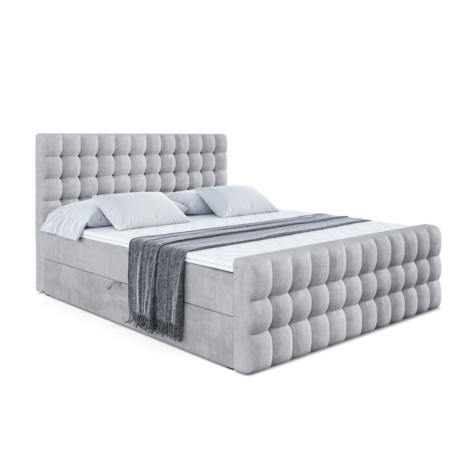 BOXBETT VIONE-Z - 140 x 200 - H3 - Hellgrau - Hellgrau, Holzwerkstoff (140/200cm) - ALTDECOR