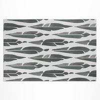 TEPPICH 80x120 cm Gemalte Indianerfedern Boho - Silberfarben, Kunststoff (80/120cm) - Wallfluent