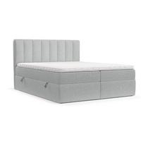 BOXBETT Bari 140/200 cm Hellgrau im Riva Stoff - Hellgrau, Holz/Holzwerkstoff (140/200cm) - AltaBeds