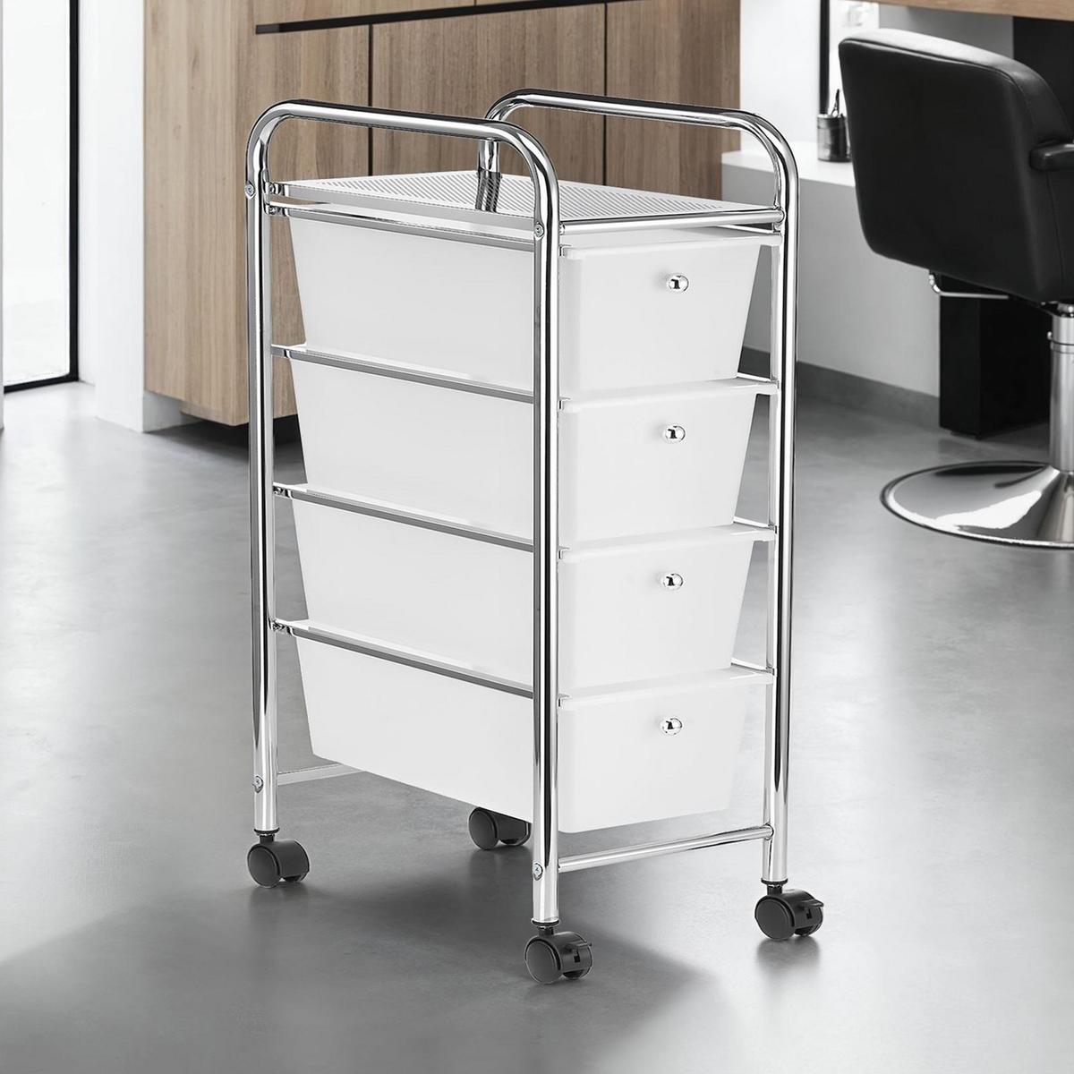 BADROLLWAGEN GINA transparent - Transparent, Kunststoff/Metall (24/79/39cm) - IDIMEX