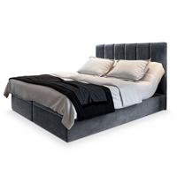 BOXBETT BARINO 180x200 cm mit Matratze und Topper - Grau - Grau, Holz (180/200cm) - MASSENO