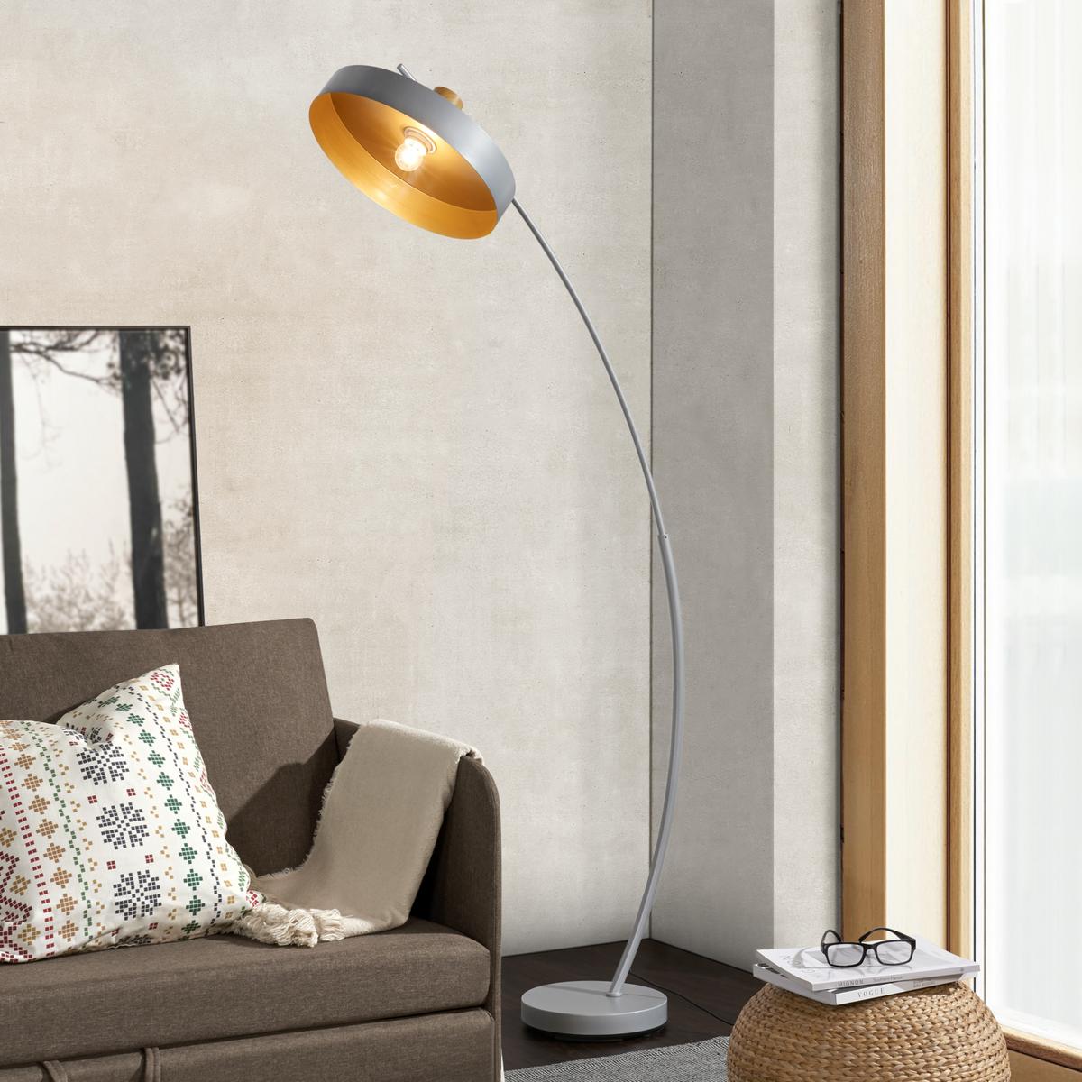 STEHLEUCHTE Stafford - Grau, Metall (35/75/159cm) - lux.pro