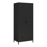 KLEIDERSCHRANK Seinäjoki - Schwarz, Metall (76/180/50cm) - [en.casa]