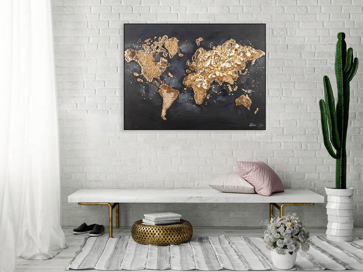ACRYLBILD HANDGEMALT 100/75 cm - Schwarz, Holz/Textil (100/75cm) - KUNSTLOFT