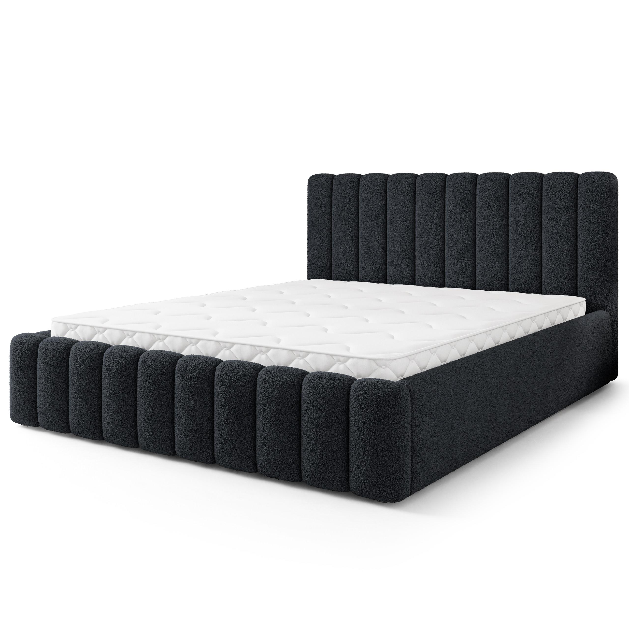 POLSTERBETT DINESE Q 160x200 cm mit Bettkästen - Schwarz - Schwarz, Holz (160/200cm) - MASSENO