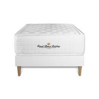BETT Buckingham Memory-Schaum 90 x 200 cm h1 - Kit Bettgestell Weiß - Beige/Weiß, Karton/Holz (90/200cm) - ROYAL PALACE BEDDING
