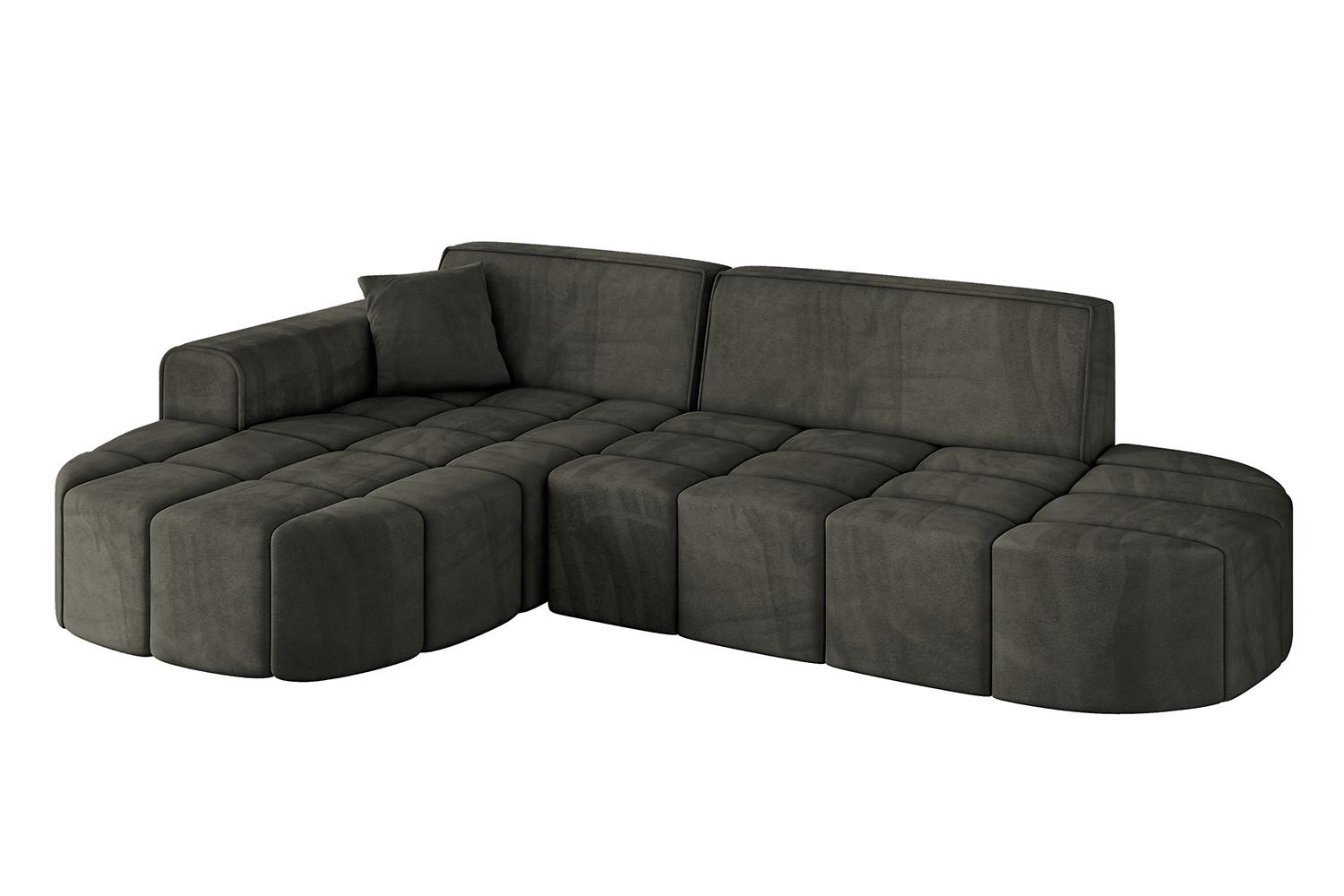 ECKSOFA Ottomane Links LIVO-L1 - 252x173x79,5 cm Schwarz - Schwarz, Holzwerkstoff/Textil (252/173cm) - ALTDECOR