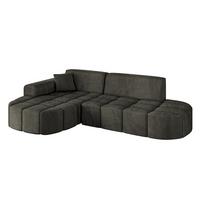 ECKSOFA Ottomane Links LIVO-L1 - 252x173x79,5 cm Schwarz - Schwarz, Holzwerkstoff/Textil (252/173cm) - ALTDECOR
