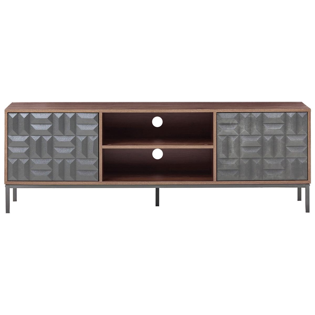 TV-MÖBEL Dunkelbraun Caraquet - Schwarz/Braun, Holzwerkstoff (160/54/40cm) - Beliani