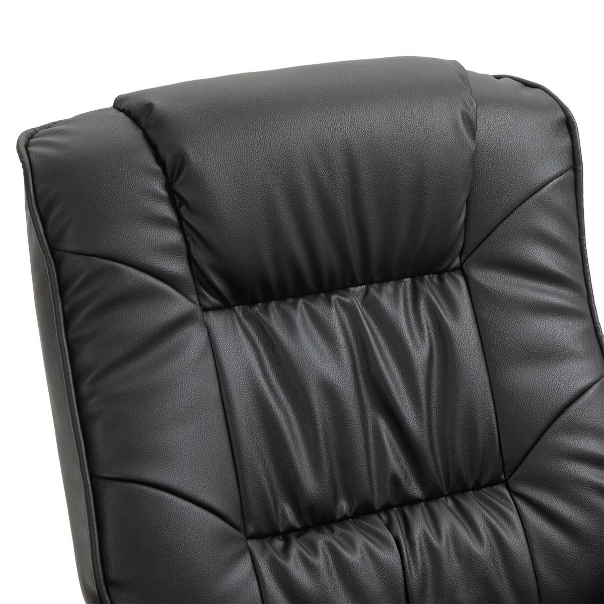 RELAXSESSEL KUNSTLEDER, SET MIT HOCKER CHARLY schwarz/schwarz - Schwarz, Textil (76/87/61cm) - IDIMEX