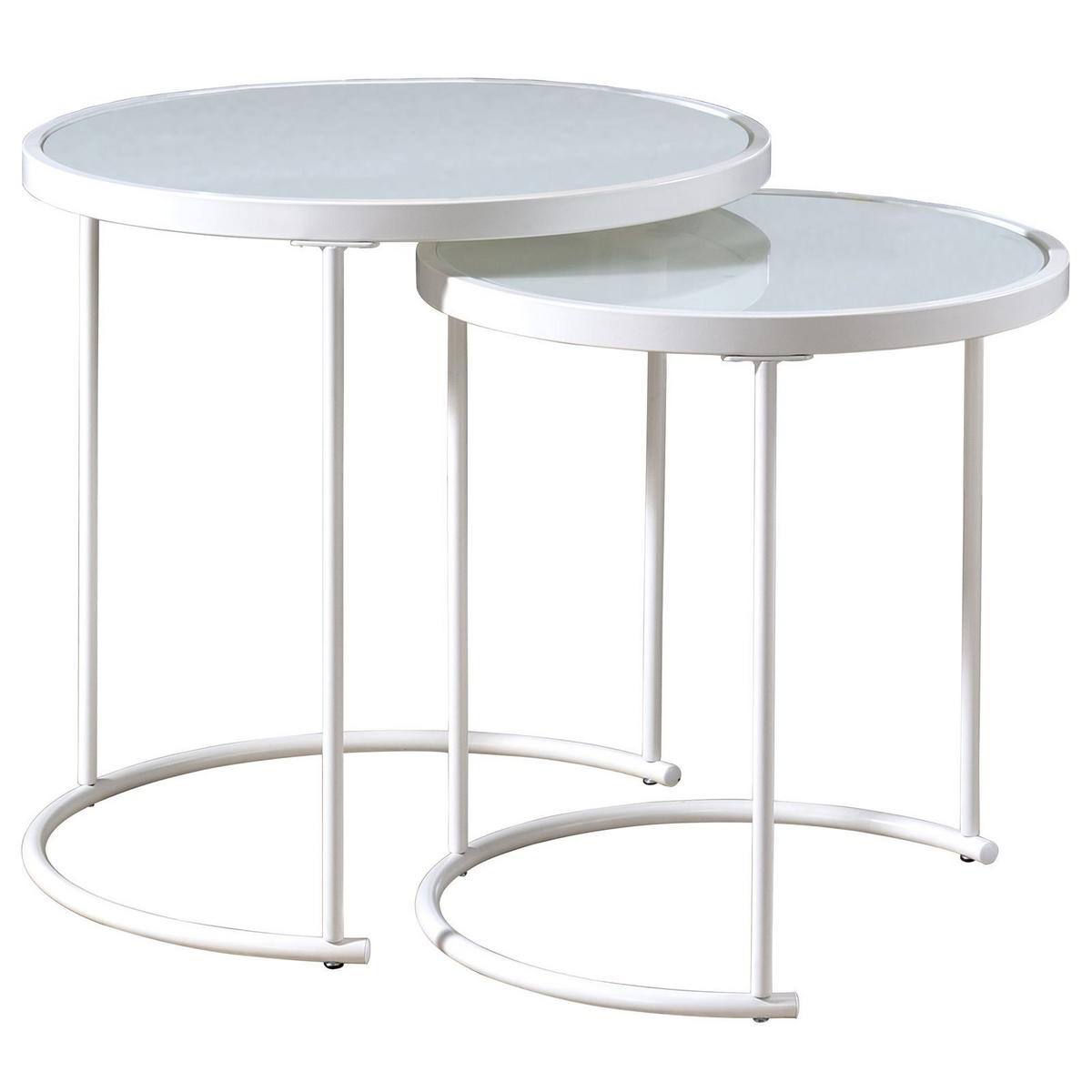 COUCHTISCHSET LEYRE 2er Set weiß - Weiß, Glas (50/50/50cm) - IDIMEX