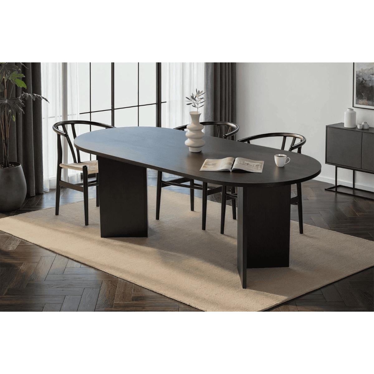 ESSTISCH mit ovaler Tischplatte L200 cm 90/200/75 cm - Eichefarben, Holzwerkstoff (96/90/75cm) - Calicosy