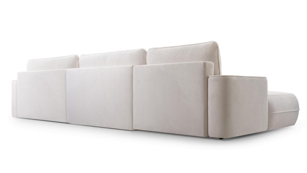 WOHNLANDSCHAFT Peoni Weiß 364/168/87 cm mit Schlaffunktion - Schwarz/Weiß, Kunststoff/Textil (364/87/168cm) - AX Living