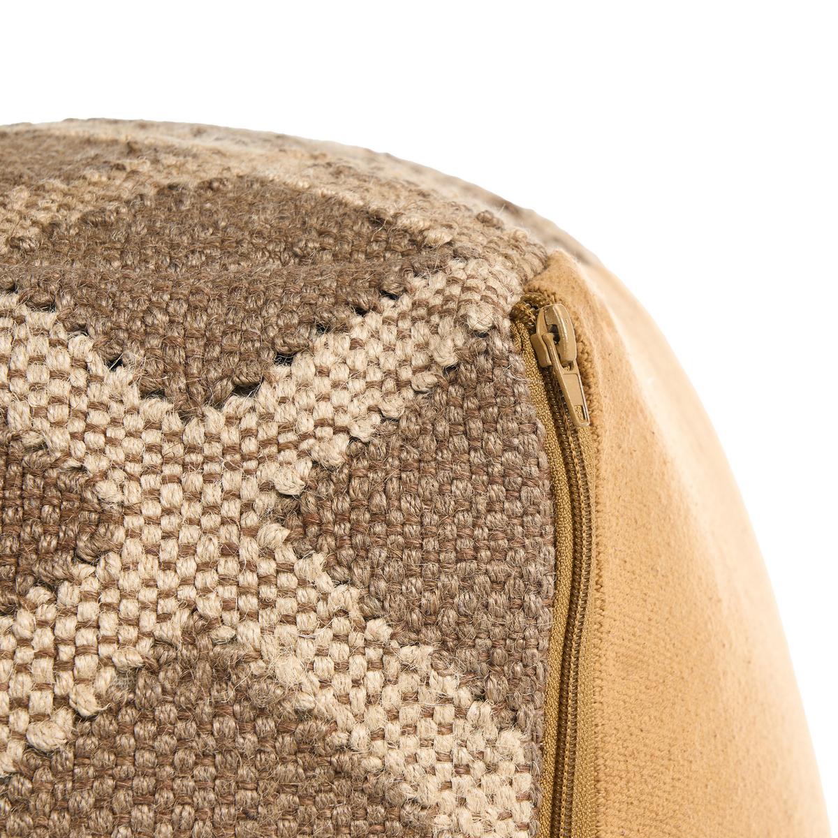POUF Jute Hellbraun Gopi - Hellbraun/Beige, Textil (50/30/50cm) - Beliani