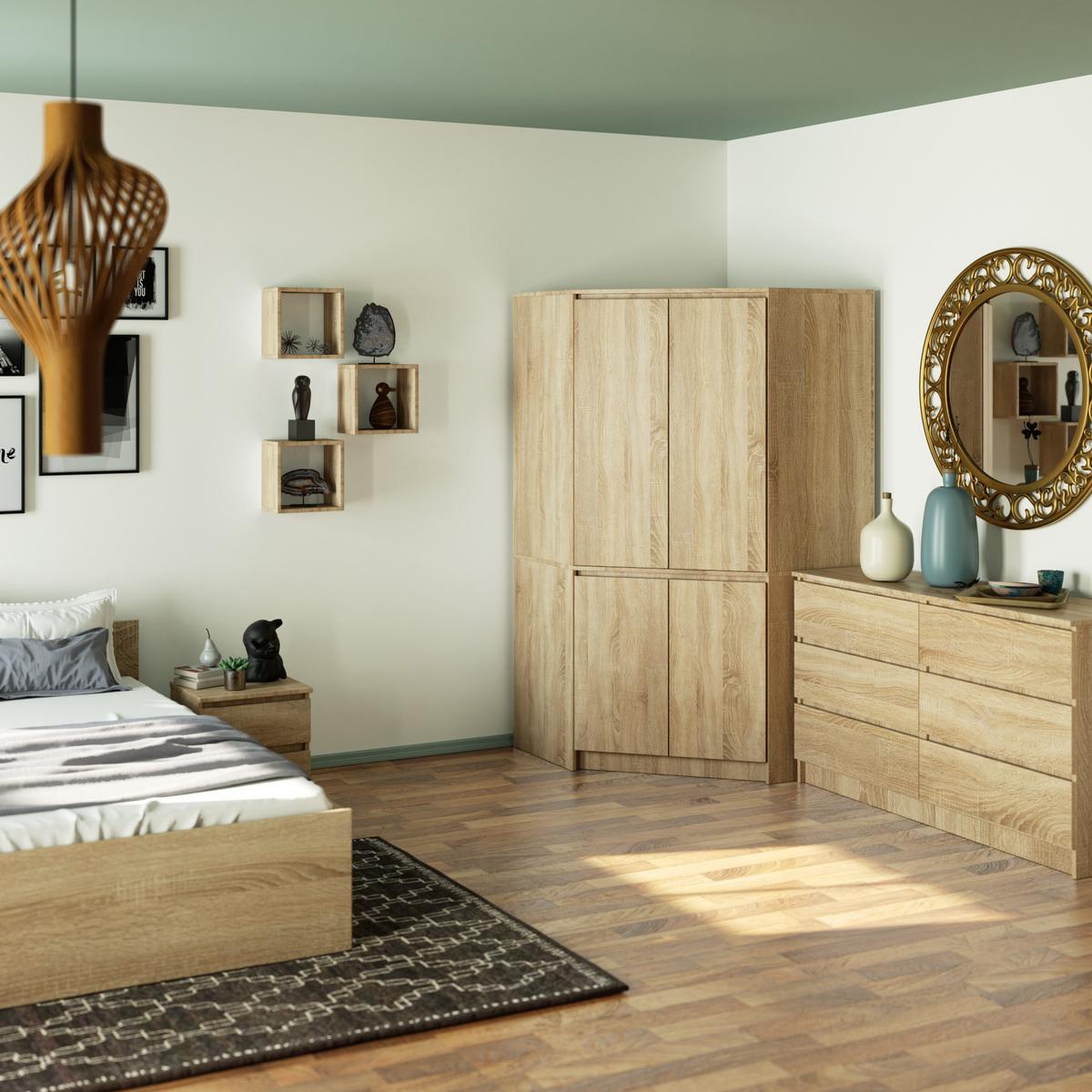 KLEIDERSCHRANK Eiche Sonoma 180/100/50 - Sonoma Eiche, Holzwerkstoff (100/180/50cm) - RAUMHIRSCH FURNITURE