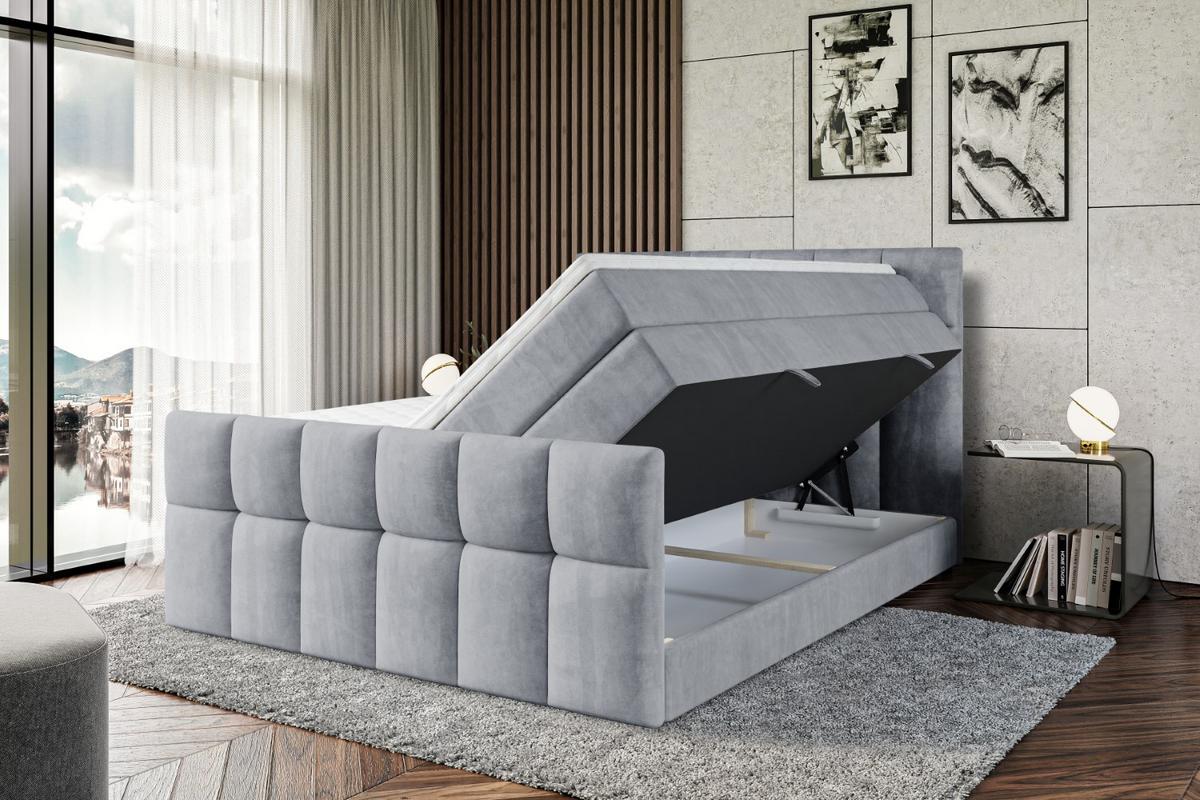 BOXSPRINGBETT RICAR-Z KING - 160 x 200 - H3/H4 - Grau - Grau, Holzwerkstoff (160/200cm) - ALTDECOR