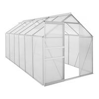 GEWÄCHSHAUS POLYCARBONAT basilic Grau - Grau, Metall (190/195/370cm) - Habitat Garten