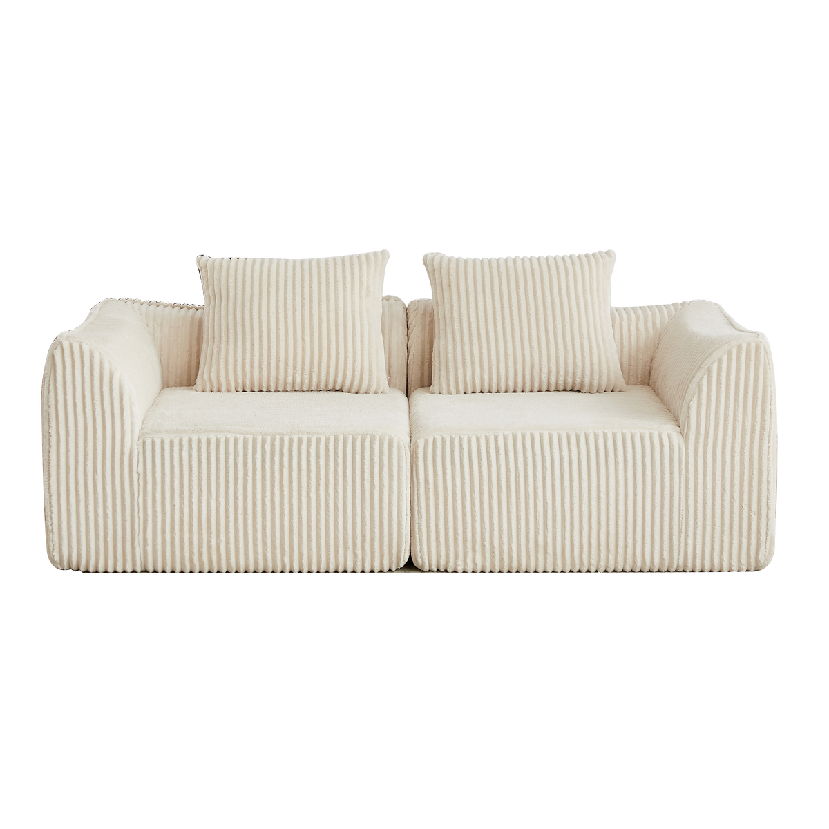 2-SITZER SOFA Cord Minimalistisch & Modular - Beige, Textil (185/72.5/101cm) - Urban Meuble