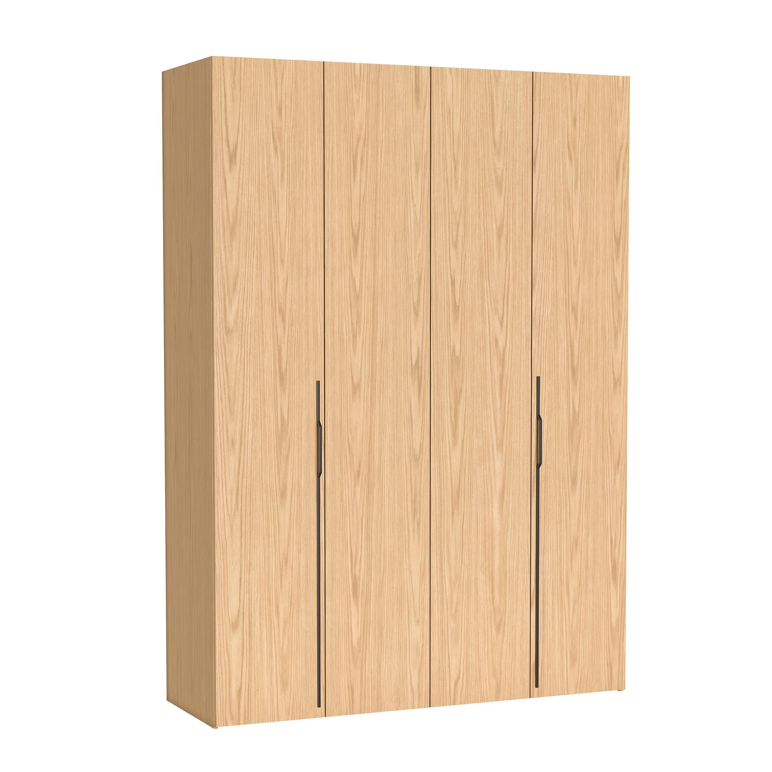 FALTTÜRENSCHRANK Omodeo 170 cm breit in Bookmatch-Eiche – mit WingLine-Falttüren - Eichefarben, Holzwerkstoff (170/240/58cm) - AX Living