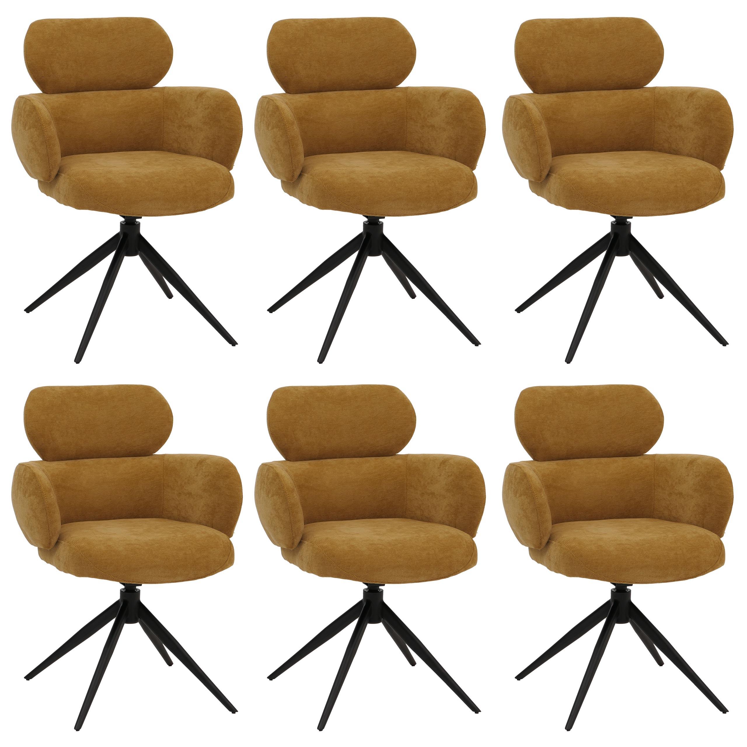 ESSZIMMERSTUHL Gelb 6er-Set - Currygelb/Gelb, Textil (61/86/69cm) - MCW