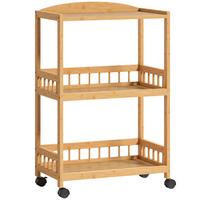 KÜCHENWAGEN Bambus Naturholz - Naturfarben, Holz (30.5/83/53cm) - HOMCOM