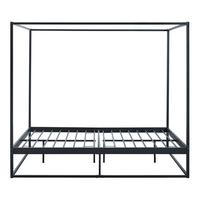 HIMMELBETT Kristianstad mit Matratze - Schwarz, Textil/Metall (140/200cm) - [en.casa]