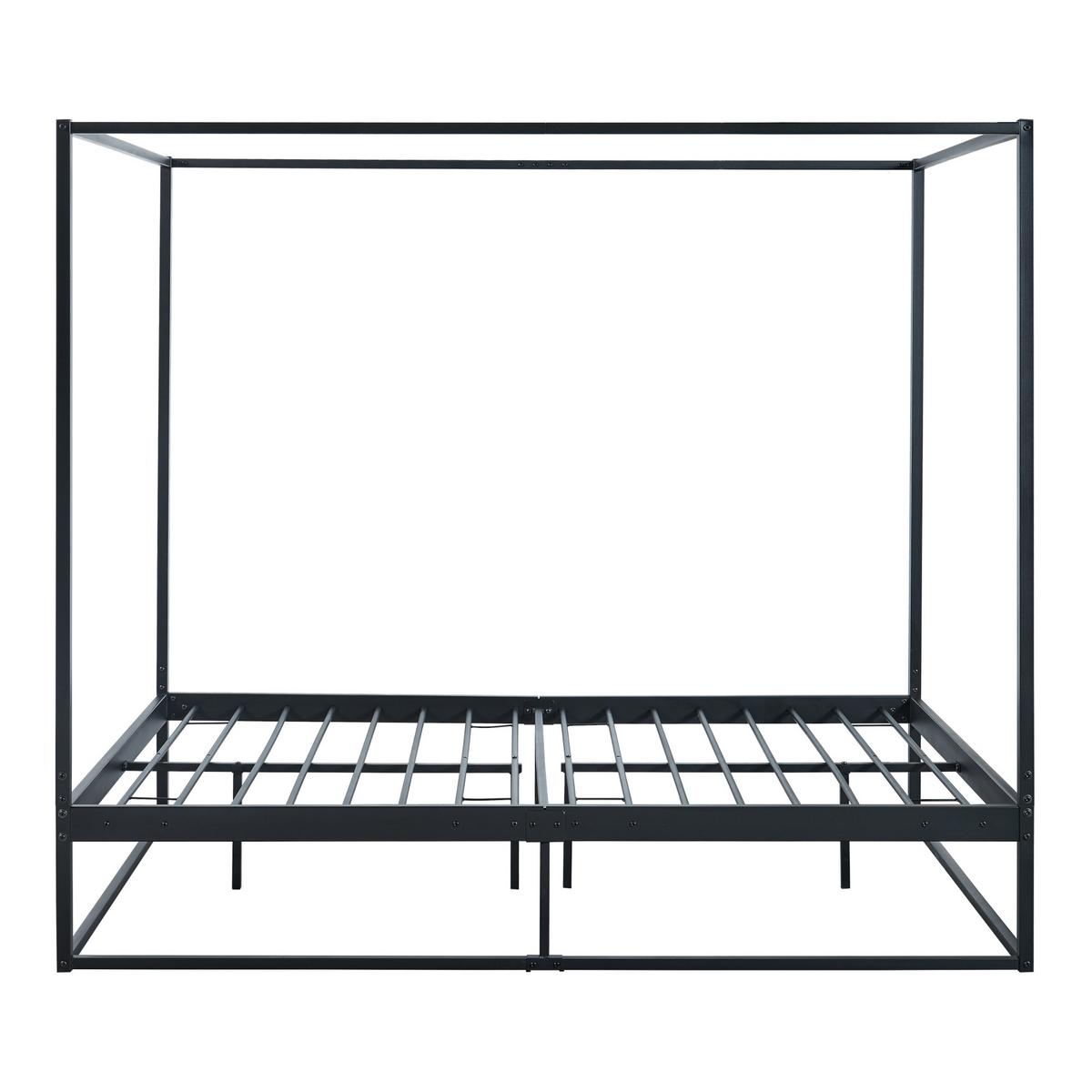 HIMMELBETT Kristianstad - Schwarz, Metall (140/200cm) - [en.casa]