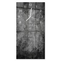 WANDUHR aus Glas 30x60 cm - Muster - Schwarz, Glas (30/60/0.4cm) - TULUP