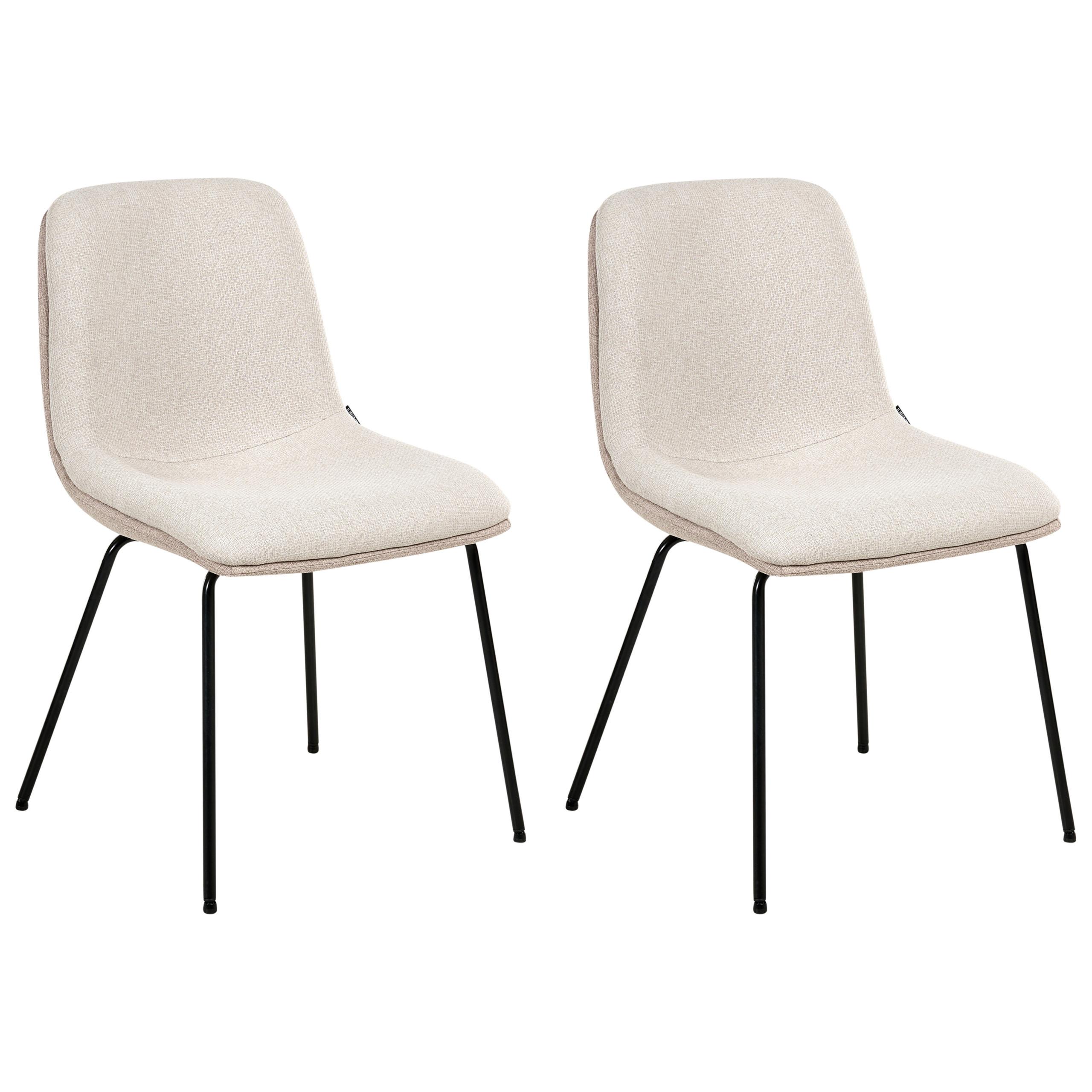 ESSZIMMERSTUHL 2er-Set Hellbeige Lorida - Beige, Textil (46/81/55cm) - Beliani