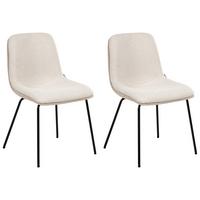 ESSZIMMERSTUHL 2er-Set Hellbeige Lorida - Beige, Textil (46/81/55cm) - Beliani
