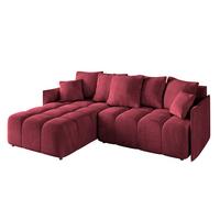 ECKSOFA Ottomane links LONLI-L 251x189x68 Bordeaux Velours - Bordeaux, Holzwerkstoff/Kunststoff (251/189cm) - ALTDECOR