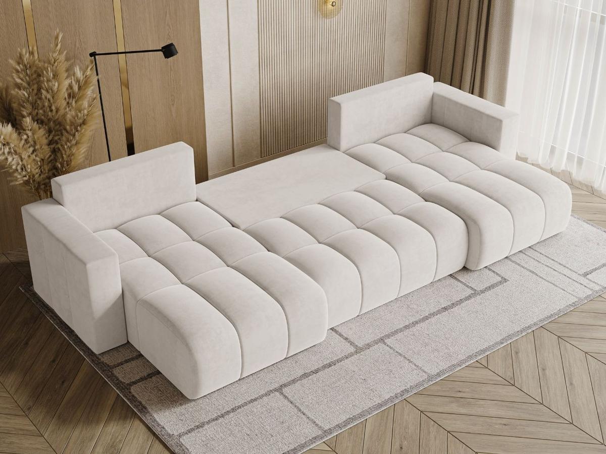 ECKSOFA U Neva Ecru - Ecru, Holz/Textil (370/170cm) - Graingold