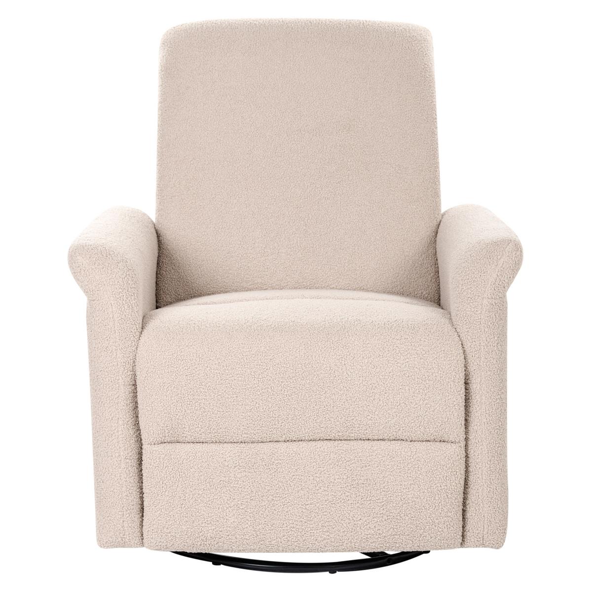 SCHAUKEL-FERNSEHSESSEL drehbar Bouclé Hellbeige Echion - Beige, Textil (82/100/90cm) - Beliani