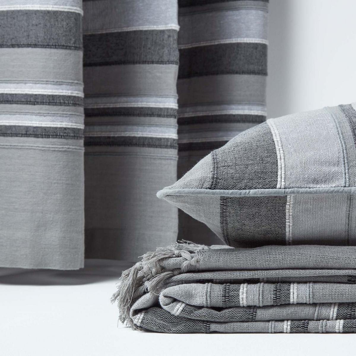 KISSENHÜLLE Morocco Stripe 45/45 cm, 100% Baumwolle - Grau, Textil (45/45cm) - Homescapes