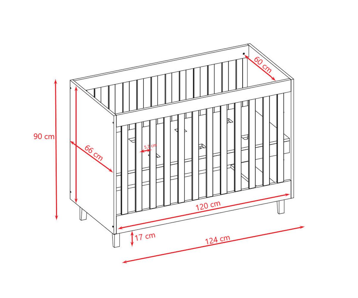 KINDERBETT Kubi ohne Schublade ohne Matratze Weiß 120/60 - Weiß, Holzwerkstoff (60/120cm) - RAUMHIRSCH FURNITURE