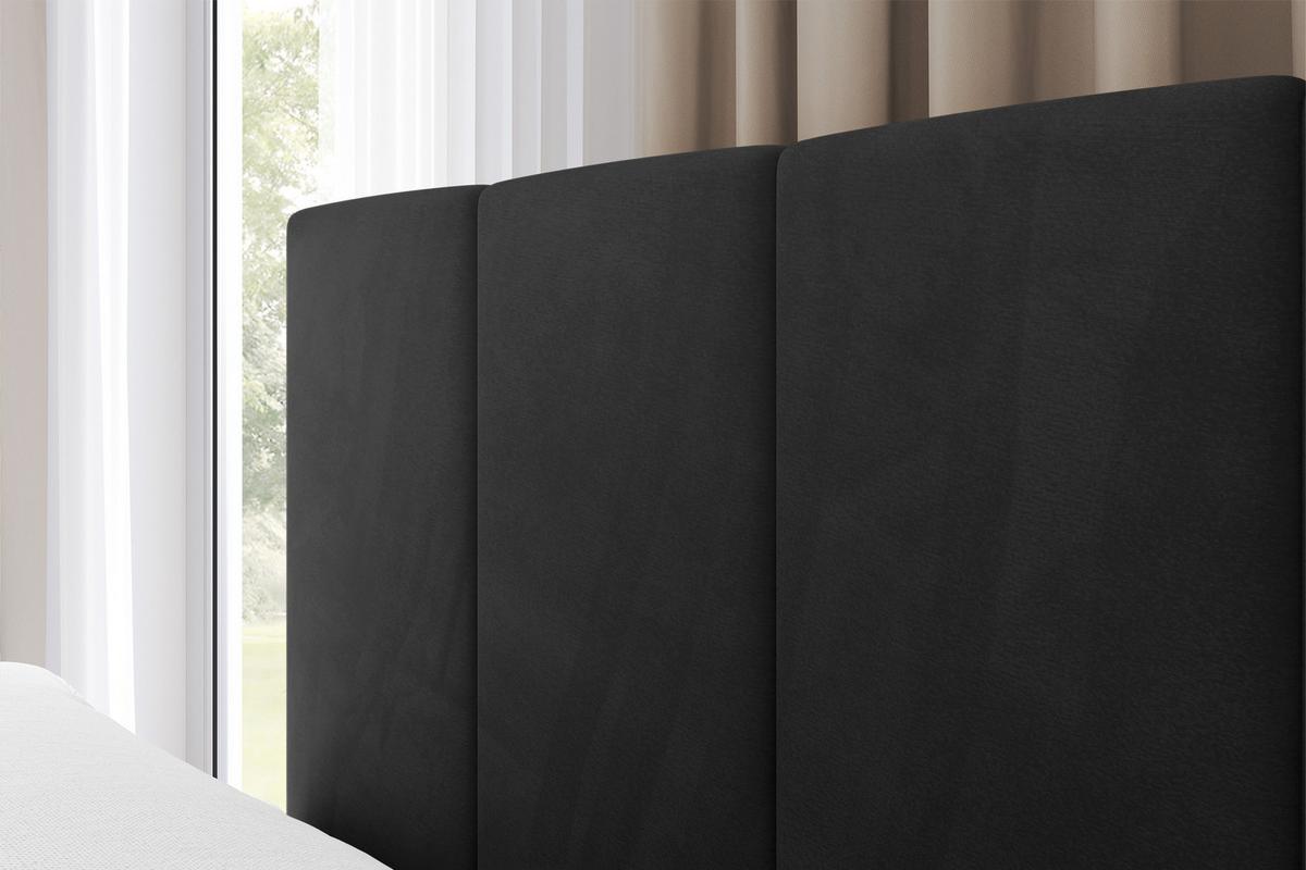 EINZELBETT Jugendbett mit Bettkasten Rechts, ohne Matratze - LOVY 80x200 Schwarz - Schwarz, Holzwerkstoff/Textil (80/200cm) - ALTDECOR