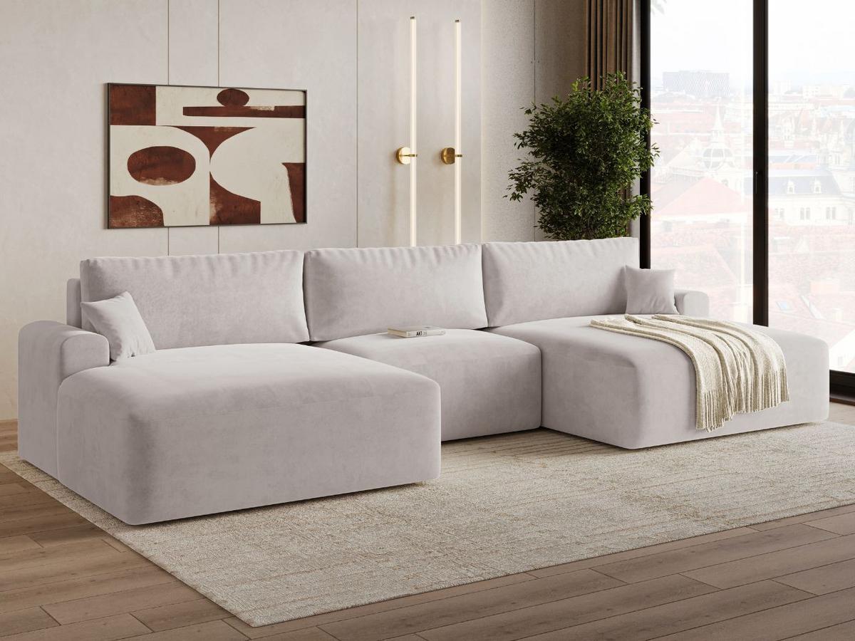 ECKSOFA U Serene Grau - Grau, Holz/Textil (391/145cm) - Graingold