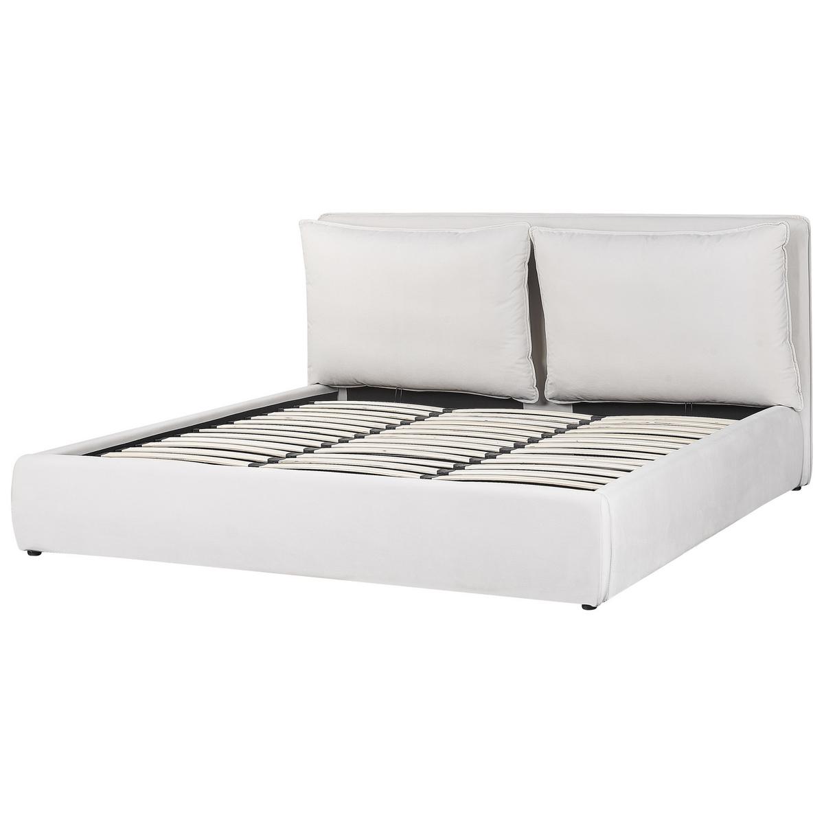 BETT 180/200cm Cremeweiß Bajonna - Creme, Textil (180/200cm) - Beliani
