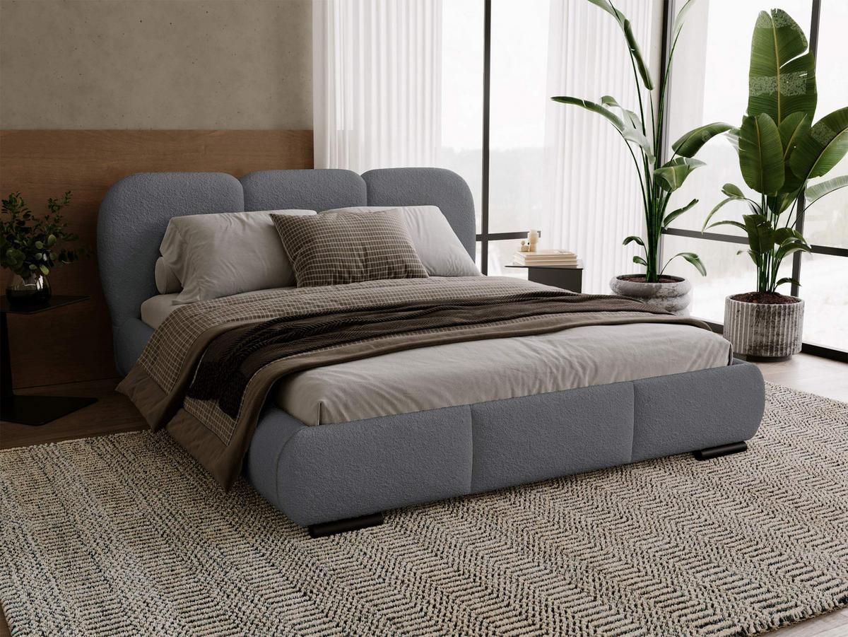POLSTERBETT Rosa - Eichefarben/Schwarz, Holz/Textil (160/200cm) - MIRJAN24