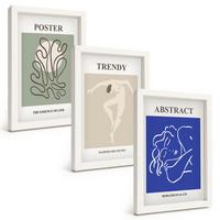 BILDER SET 3er Set - 20x30 cm Weißer Rahmen - Henri Matisse Pastellgrafiken - Weiß, Kunststoff (20/30cm) - TULUP