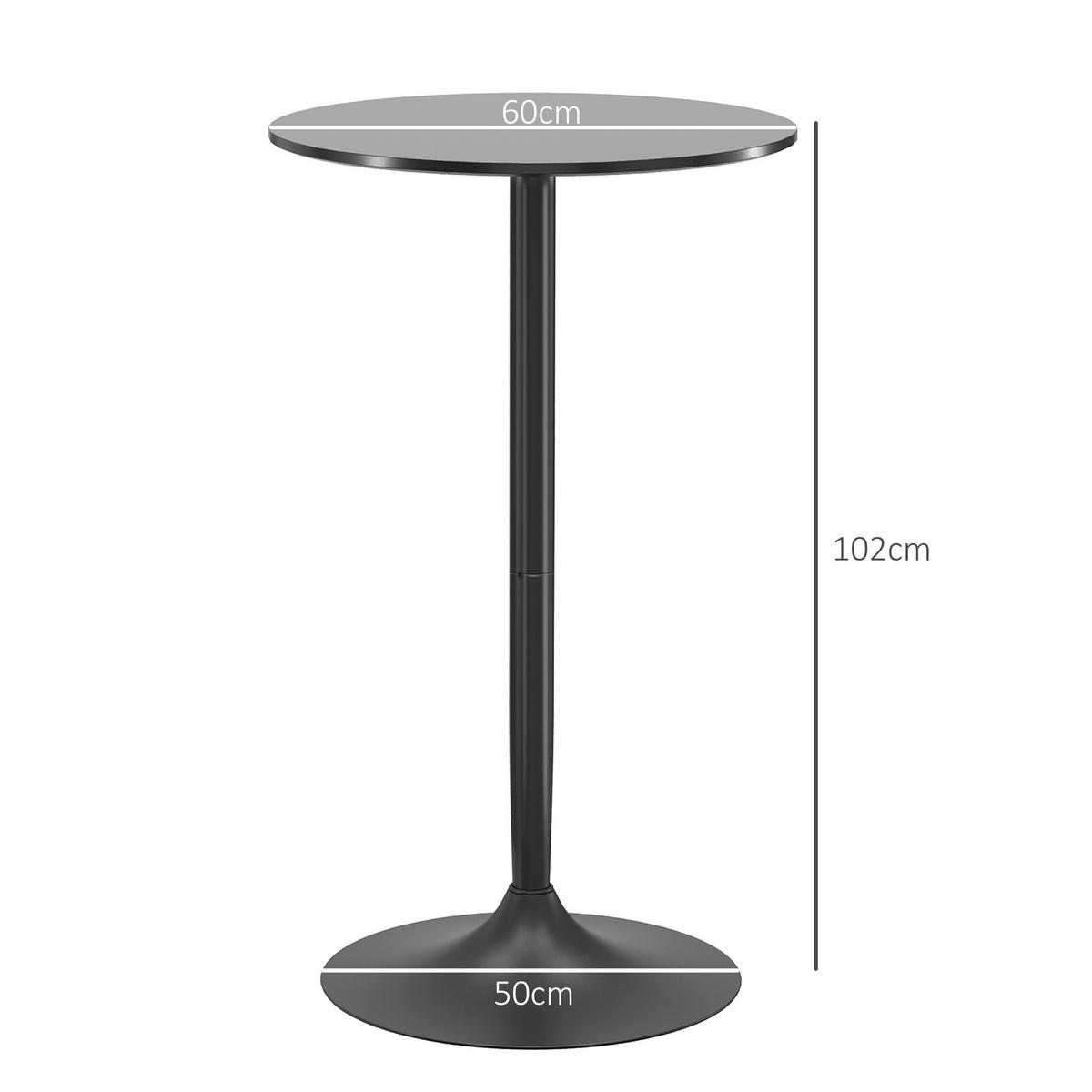 BARTISCH Stehtisch Esstisch Runder Tresentisch für Wohnzimmer, Ø60 x 102 cm - Schwarz, Kunststoff (60/60/102cm) - HOMCOM